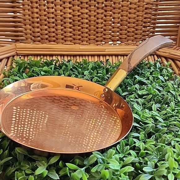 Vintage Mid Century Modern Copper Pan Rosewood Handle - Picture 5 of 12